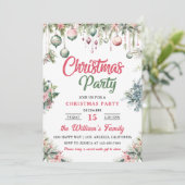 Kerstfeest bloemstuk kaart (Staand voorkant)