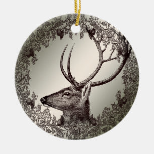 Kerstfeest Bloemstuk Rendier Gouden Winter Keramisch Ornament