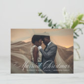 Kerstfeest | Blue Holiday-fotokaart Feestdagenkaart (Staand voorkant)