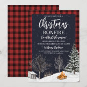 Kerstfeest Bonfire Kaart (Voorkant / Achterkant)