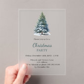 Kerstfeest boom sneeuw met de hand getekend acryl uitnodigingen (Insitu (Draagbaar))