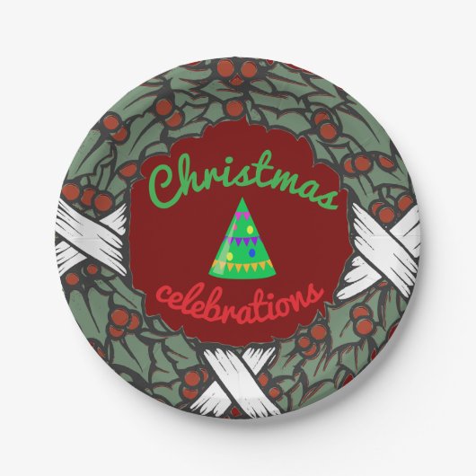 Kerstfeest bord (Voorkant)