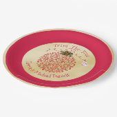 Kerstfeest Borden Fun Rood en Goud Party Papieren Bordje (Gekanteld)