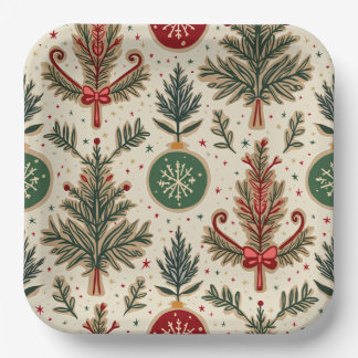 Kerstfeest borden papieren bordje