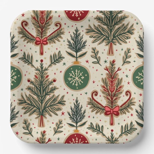 Kerstfeest borden papieren bordje (Voorkant)