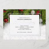 Kerstfeest Borrel Folie Groene Kerst Uitnodiging (Voorkant)