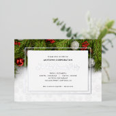 Kerstfeest Borrel Folie Groene Kerst Uitnodiging (Staand Voorkant)