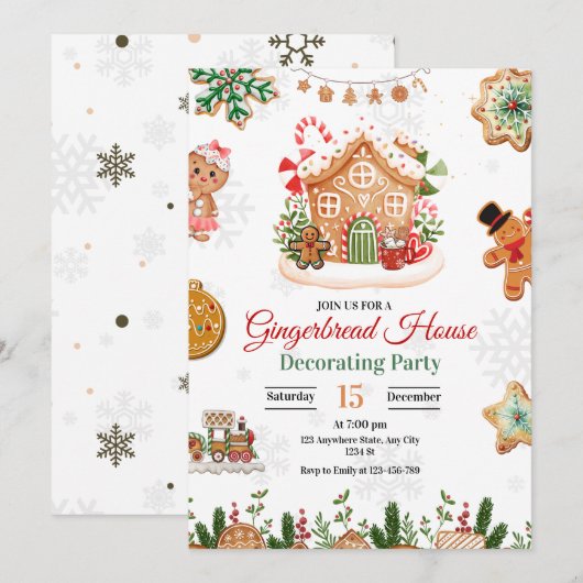 Kerstfeest Borrel Huis Decoratie  (Voorkant / Achterkant)