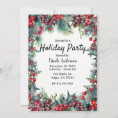 Kerstfeest Borrel Kersthulst & Denneappels Kaart (Voorkant)