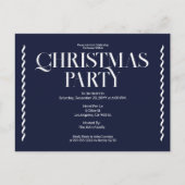 Kerstfeest Borrel Oude Elegante blauwe Uitnodiging (Voorkant)