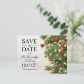 Kerstfeest Borrel Sla de Datum Op Aankondigingskaart (Staand voorkant)