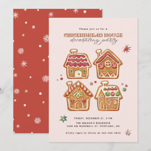 Kerstfeest Borrel voor het Versieren van een Huisj Kaart