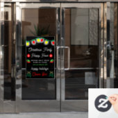 Kerstfeest Borreluur Actie Raamsticker (Kantoordeur)