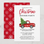 Kerstfeest Borstel Schrift Rode Truck Sneeuwvlokke Kaart (Voorkant / Achterkant)