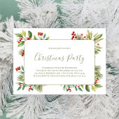 Kerstfeest Botanische Rode Holly groen Feestdagenkaart