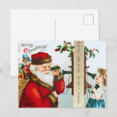  Kerstfeest Briefkaart: Classic Holiday Feestdagenkaart (Voorkant / Achterkant)