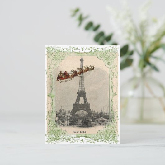 kerstfeest Briefkaart in Parijs (Staand voorkant)