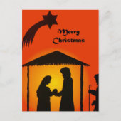Kerstfeest Briefkaart met kerststal Silhouette (Voorkant)