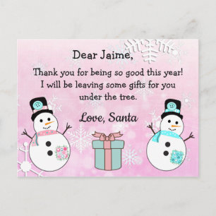 Kerstfeest Briefkaart van de Kerstman naar een kin