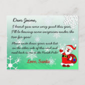 Kerstfeest Briefkaart van de Kerstman naar een kin (Voorkant)