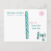 Kerstfeest Briefkaart van de Kerstman naar een kin (Achterkant)