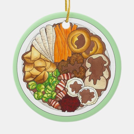 kerstfeest Britse feestelijke feestelijke Britse f Keramisch Ornament (Voorkant)