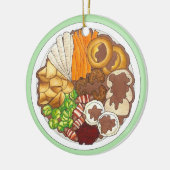 kerstfeest Britse feestelijke feestelijke Britse f Keramisch Ornament (Links)