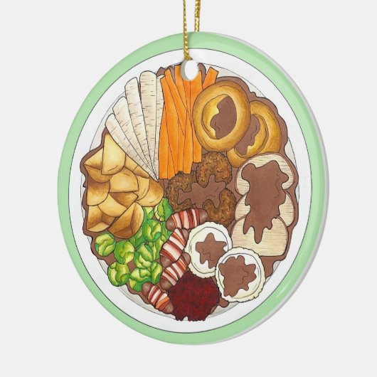 kerstfeest Britse feestelijke feestelijke Britse f Keramisch Ornament (Links)