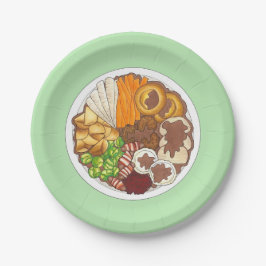 kerstfeest Britse feestelijke feestelijke Britse f Papieren Bordje