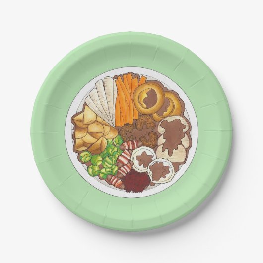 kerstfeest Britse feestelijke feestelijke Britse f Papieren Bordje (Voorkant)