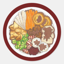 kerstfeest Britse feestelijke feestelijke Britse f Ronde Sticker