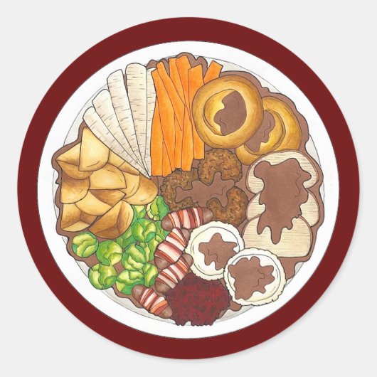 kerstfeest Britse feestelijke feestelijke Britse f Ronde Sticker (Voorkant)