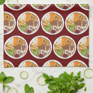 kerstfeest Britse feestelijke feestelijke Britse f Theedoek