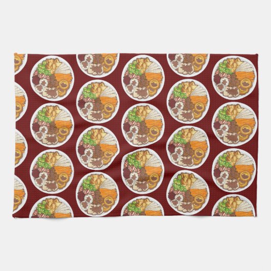 kerstfeest Britse feestelijke feestelijke Britse f Theedoek (Horizontaal)