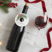 Kerstfeest Bruiloft Dennentak Boeket Wijnglaslabel