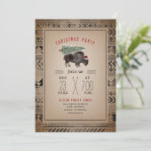 Kerstfeest Buffalo Bison Santa Burlap Kaart (Staand voorkant)