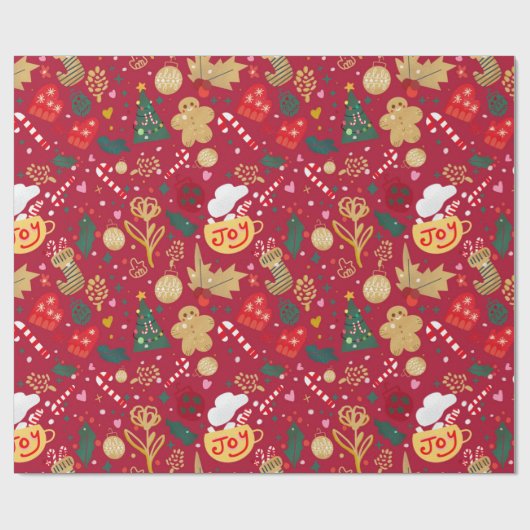 kerstfeest cadeaupapier (Vlak)