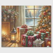 kerstfeest cadeaupapier (Vlak)