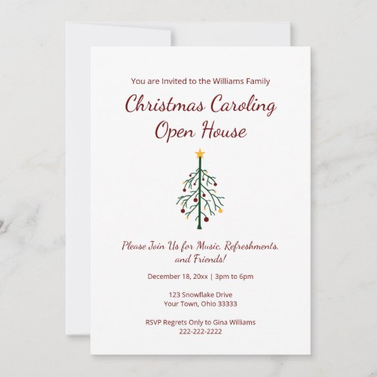 Kerstfeest Caroling Retro Vakantieboom Kaart (Voorkant)