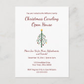 Kerstfeest Caroling Vakantie Retro Tree Uitnodiging Briefkaart (Voorkant)