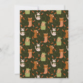 Kerstfeest Cat Dog Green Kaart (Achterkant)