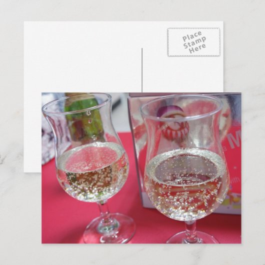 Kerstfeest Champagne Feestdagenkaart (Voorkant / Achterkant)