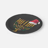 Kerstfeest Chanoeka Joodse Kerstman Menorah Papieren Bordje (Gekanteld)