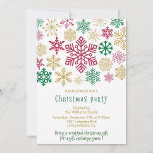 Kerstfeest Chic Sneeuwvlokken Kaart
