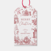 Kerstfeest Chinees Porselein Cadeaulabel (Voorkant)