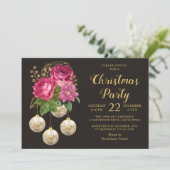 Kerstfeest chique bloemen Bauble boeket Kaart (Staand voorkant)