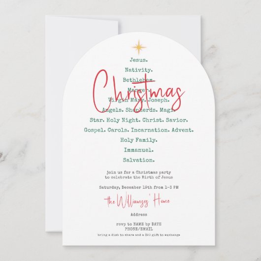 Kerstfeest Christelijk Geloof Jezus Religieus Kaart (Voorkant)