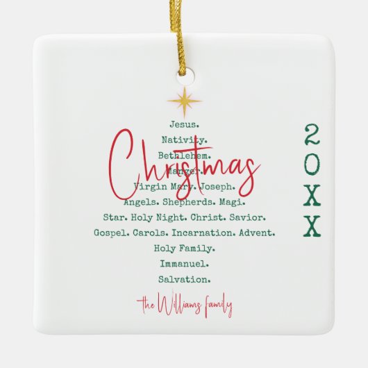 Kerstfeest Christelijk Geloof Jezus Religieus Keramisch Ornament (Voorkant)