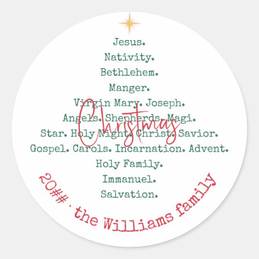 Kerstfeest Christelijk Geloof Jezus Religieus Ronde Sticker (Voorkant)