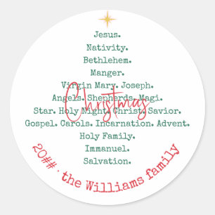 Kerstfeest Christelijk Geloof Jezus Religieus Ronde Sticker